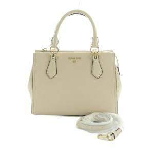 サッチェル ミディアム 2WAY ハンドバッグ ショルダーバッグ アイボリー /MI