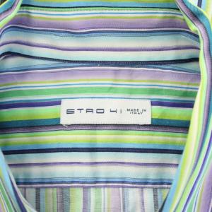 ETRO ボタンダウンシャツ カジュアル 長袖 レギュラーカラー ストライプ柄 41 マルチカラー /BB