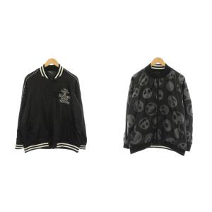 リバーシブル スカジャン ジャケット ブルゾン ナイトメアー ビフォア クリスマス ジャック F 黒 /YM