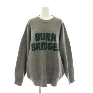 23AW ダブルジャガードロゴニット セーター ウール グレー 長袖 クルーネック 23080200643040