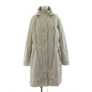 ロングコート フード ボアライナー ジップアップ 38 ライトベージュ 2015-21501 /KU