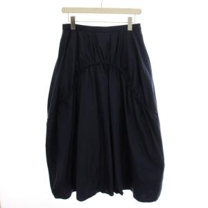 ドロストカーブラインスカート ロング ギャザー 40 紺 /YM