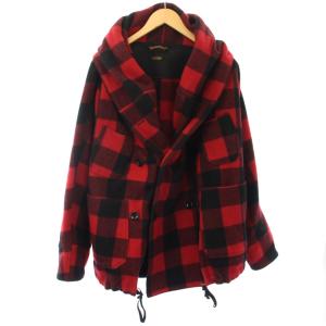 ウールバッファローチェック リングコート 1 ブラック レッド K1511LJ197