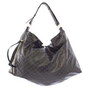 ソフティ ワンショルダーバッグ 総柄 バイカラー グレー 黒 ブラック /BB