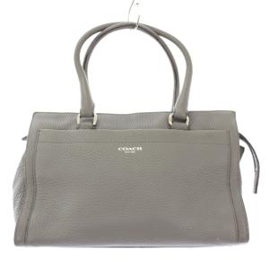 ハンドバッグ レザー ワンカラー ロゴ グレー 25340 /BB