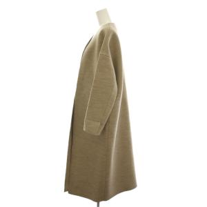 ENFOLD ウールボンディングノーカラーコート ロング アウター 36 ベージュ 300BA230-0540 /YM