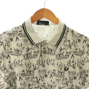 FRED PERRY ポロシャツ 半袖 柄 コットン M グレー 黒 /NR