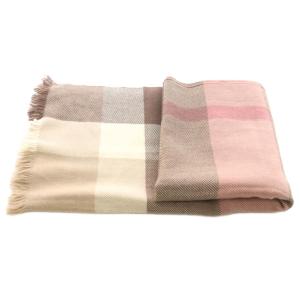 BURBERRY BLUE LABEL マフラー フリンジ チェック柄 ベージュ ピンク /AN22