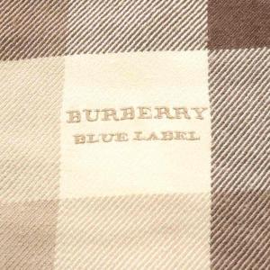 BURBERRY BLUE LABEL マフラー フリンジ チェック柄 ベージュ ピンク /AN22