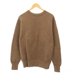 スウェット トレーナー 長袖 クルーネック ロゴ 裏起毛 F 茶 ブラウン /BB