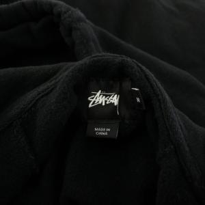 STUSSY ロゴ刺繍 プルオーバーパーカー スウェット M 黒 /KH