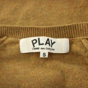 PLAY Comme des Garçons ニットカーディガン 長袖 クルーネック 薄手 ワンカラー S 茶 ブラウン /BB