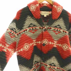 DENIM & SUPPLY RALPH LAUREN カーディガン ニット 長袖 ネイティブ柄 総柄 オレンジ 黒 グレー /CX
