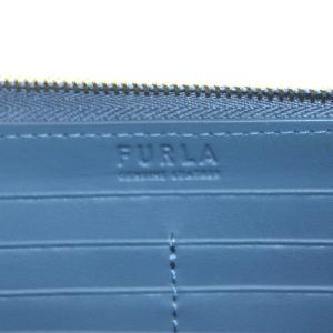 FURLA 長財布 ラウンドファスナー 小銭入れ レザー 青 ブルー /AN32