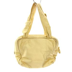 LOEWE ハンドバッグ アナグラム リボン レザー ゴールドカラー /YT OH