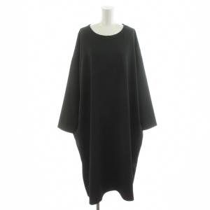 ワンピース ミモレ ロング 長袖 F 黒 ブラック /AN47