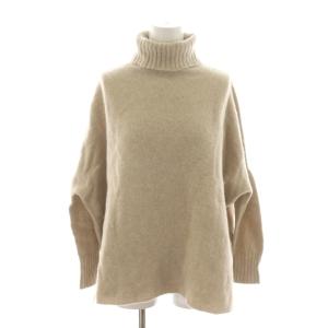 ニット セーター ウール カシミヤ混 ベージュ タートルネック 長袖 無地 /RR