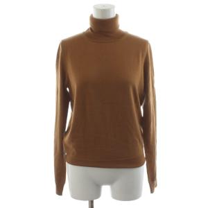 ニット セーター 長袖 タートルネック ウール XS 茶 ブラウン /AN40