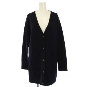 ニットカーディガン 長袖 ロング ウール LL 紺 13289-00061 /KH