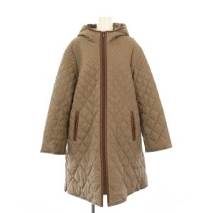 キルティングコート フーディ 中綿 ロング LL 茶 12328-03102 /KH