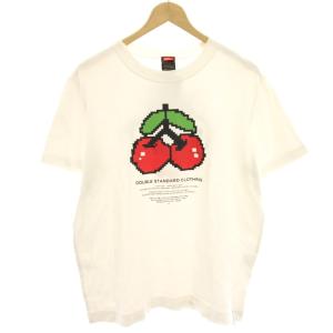 ピクセルドットチェリーTシャツ カットソー プリント ロゴ 半袖 F 白 ホワイト /HN