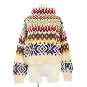 ノルディックハイネックニット セーター 長袖 クロップド丈 XS 白 211881602001 /KH