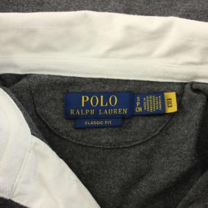 POLO RALPH LAUREN ポロシャツ ラガーシャツ 長袖 CLASSIC FIT スモールポニー S グレー /KH
