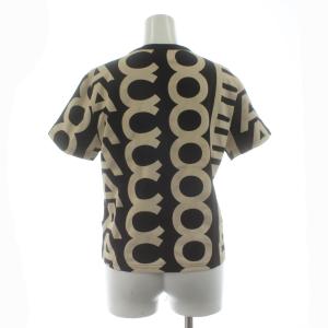MARC JACOBS Tシャツ カットソー 半袖 クルーネック ロゴ M 黒 ブラック ベージュ /KU