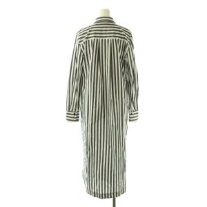 TOMMY HILFIGER シャツワンピース ロング ストライプ柄 EUR36 チャコールグレー ホワイト /ES