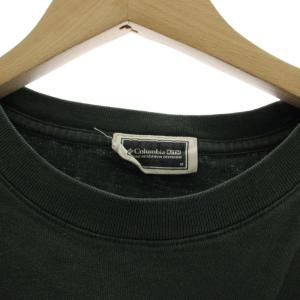 Columbia Tシャツ M グリーン 半袖 クルーネック バックプリント ジップ胸ポケット /JP