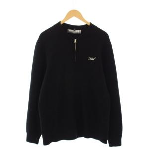 ニット セーター ハーフジップ 長袖 M 黒 23080060001040 /KH