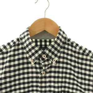 BURBERRY BLACK LABEL シャツ 長袖 チェック 前開き BD ボタンダウン コットン 2 黒 白 /NR
