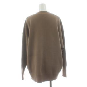 Spick&Span 23AW ダブルジャガード ビッグカーディガン ニット 長袖 Vネック ウール混 茶 ブラウン 23080200533030