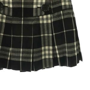 BURBERRY BLUE LABEL スカート ミニ チェック フレア ウール 36 黒 白 /NR