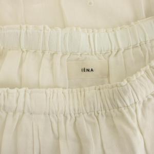 IENA タグ付き 22AW フレアスカート ギャザースカート F 白 ホワイト ひざ丈 レース 刺繍 /HN