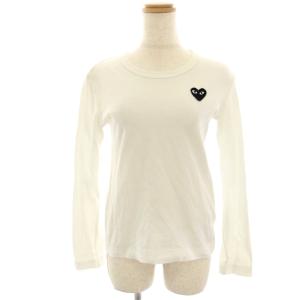 AD2020 カットソー Tシャツ S 白 ホワイト 長袖 ハートワッペン AZ-T119 /HN