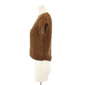 Max Mara ニット ノースリーブ かぎ編み ワンカラー S 茶 ブラウン /BB