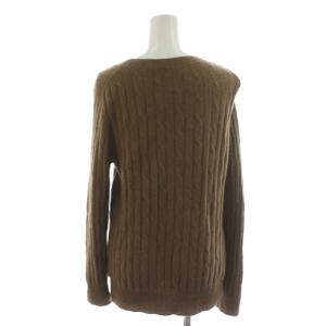 MARGARET HOWELL ニット セーター カシミヤ 2 茶 ブラウン ケーブル編み ラウンドネック 長袖 578-7263018