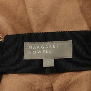 MARGARET HOWELL 22SS フレアスカート 麻 リネン 2 茶 ブラウン ロング丈 ウエスト切り替え 578-2132009