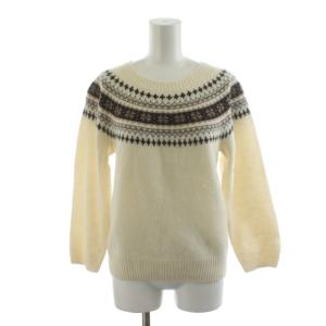 ニット セーター 長袖 ウール カシミヤ混 2 白 ホワイト 茶 ブラウン 578-7263005 /AN5