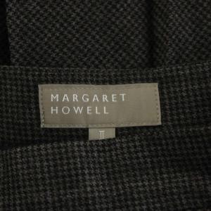 MARGARET HOWELL 20AW フレアスカート ひざ丈 総柄 2 茶 ブラウン 578-0232607 /AN3