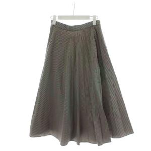 フレアスカート ロング チェック柄 2 黒 ブラック 白 ホワイト /AN4