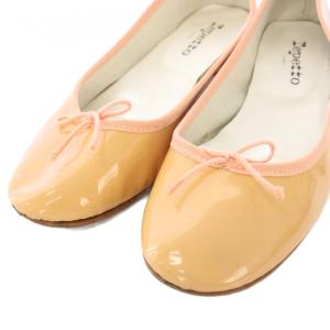 Repetto サンドリオン Cendrillon バレエシューズ エナメル ラウンドトゥ 40 オレンジ /TK