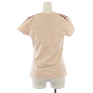 BURBERRY BLUE LABEL Tシャツ カットソー 半袖 クルーネック ロゴ刺繍 38 ピンク /BM