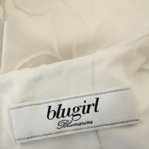 BLUGIRL BLUMARINE ノースリーブ ワンピース ミニ 花柄 ラインストーン 38 白 ホワイト /G