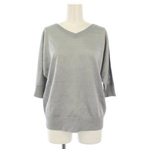 24AW レーヨンブレンド ドルマンスリーブニット カットソー 半袖 S グレー KRCYCA0301