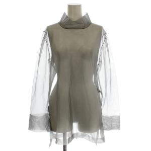 24AW シアーニット シースルー カットソー ハイネック 長袖 38 グレー 531-4270718