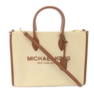 MIRELLA トートバッグ ハンドバッグ ショルダーバッグ キャンバス ベージュ 茶 /TK