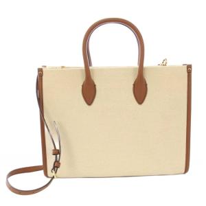 MICHAEL KORS MIRELLA トートバッグ ハンドバッグ ショルダーバッグ キャンバス ベージュ 茶 /TK