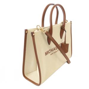 MICHAEL KORS MIRELLA トートバッグ ハンドバッグ ショルダーバッグ キャンバス ベージュ 茶 /TK